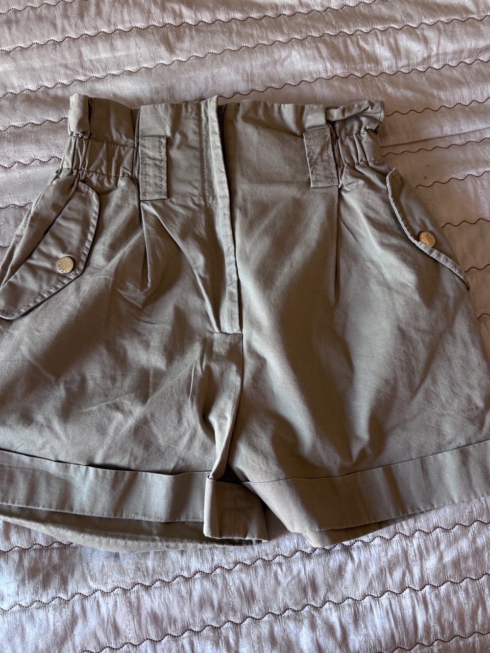 Sandro High -Waist Olive Green Women’s Shorts size medium (36)
